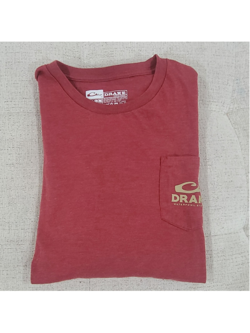 Drake Waterfowl Old School Bar Sz 2XL Long Sleeve T-Shirt Maroon Red Camo Logo - Picture 8 of 11